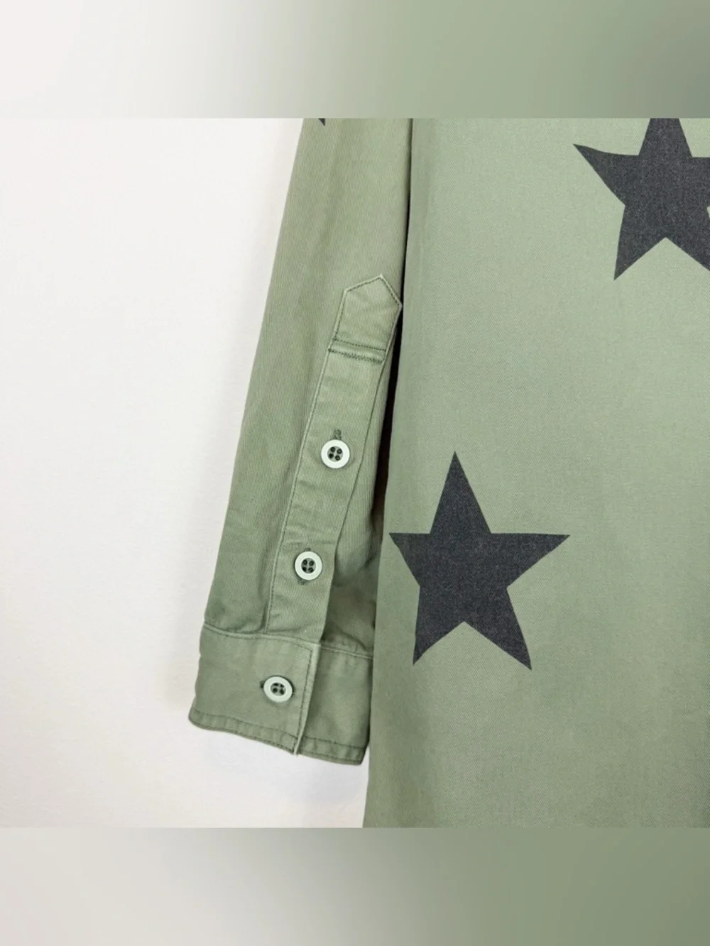 Pistola Camilo Military Jacket Royal Honor Green Stars Shacket Size Small - Picture 11 of 13